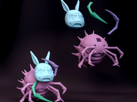 Chibi Spiders 3D Print Model