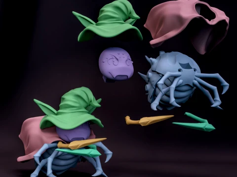 Chibi Spiders 3D Print Model