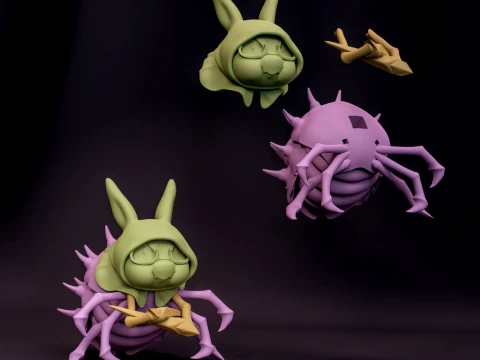Chibi Spiders 3D Print Model