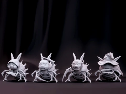 Chibi Spiders 3D Print Model