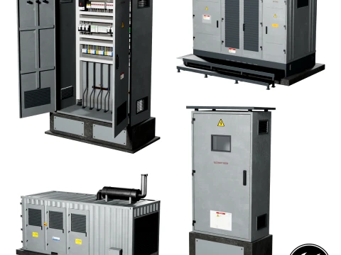 Electrical Utility Transformer Box Pack 3D Model
