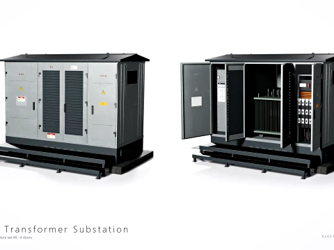 Electrical Utility Transformer Box Pack 3D Model