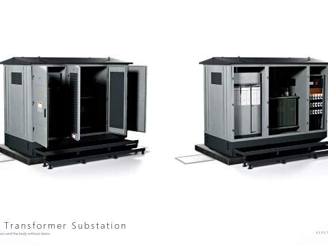 Electrical Utility Transformer Box Pack 3D Model