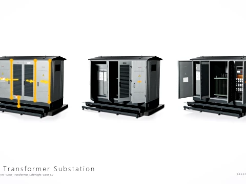 Electrical Utility Transformer Box Pack 3D Model