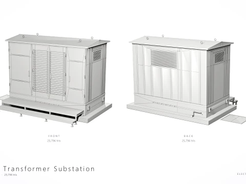 Electrical Utility Transformer Box Pack 3D Model