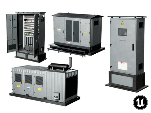 Electrical Utility Transformer Box Pack 3D Модель