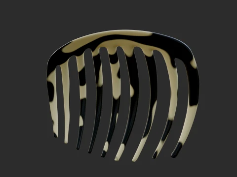 Curved Hair Comb 3D Model
