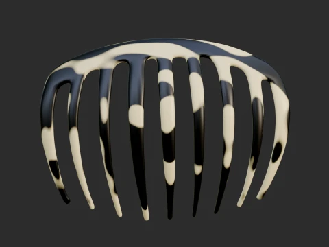 Curved Hair Comb 3D Model
