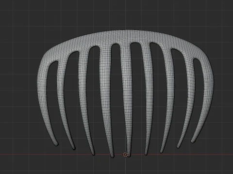 Curved Hair Comb 3D Model