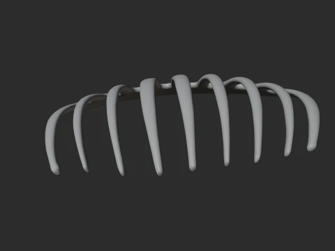 Curved Hair Comb 3D Model