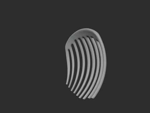 Curved Hair Comb 3D Model