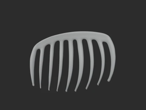 Curved Hair Comb 3D Model