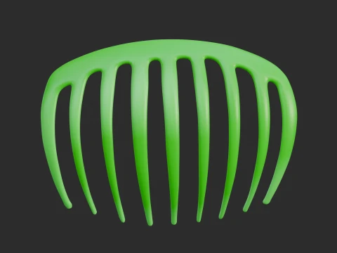 Curved Hair Comb 3D Model