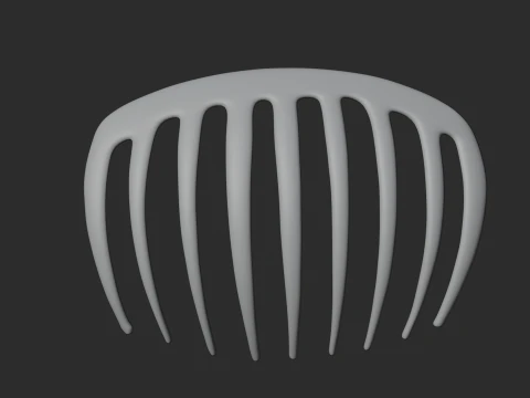Curved Hair Comb 3D Model