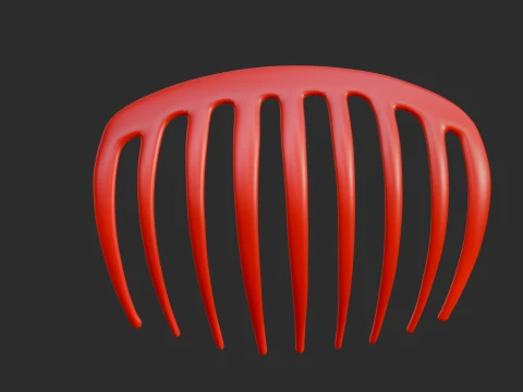 Curved Hair Comb 3D Model