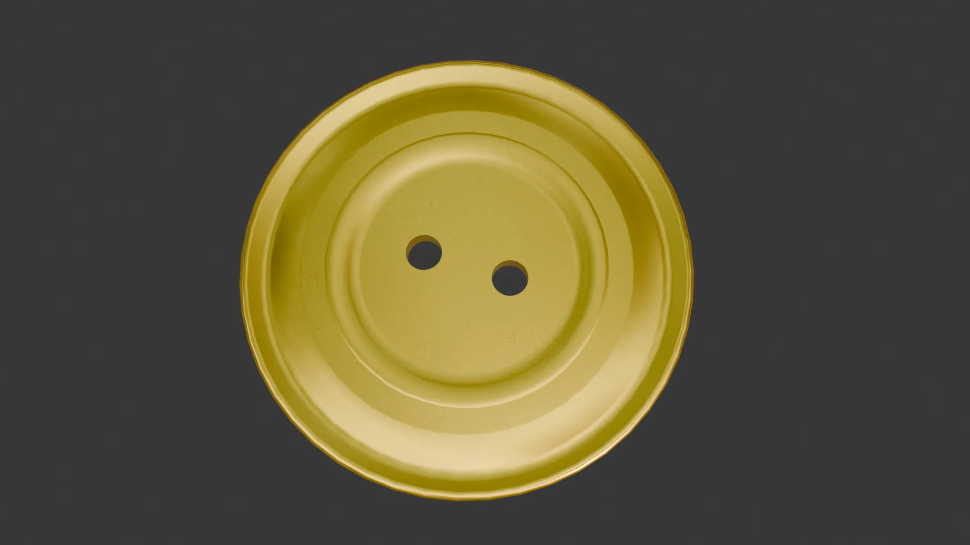 Golden Button 2 Holes 3D Model .c4d .max .obj .3ds .fbx .stl .blend