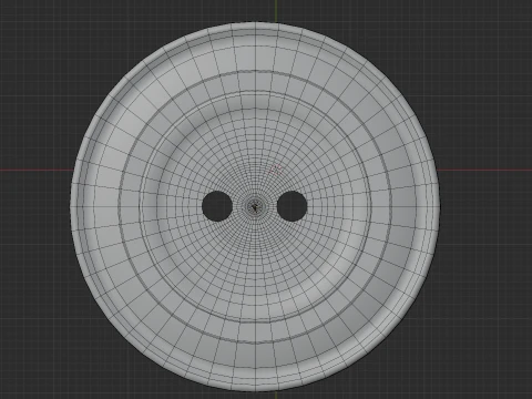 Golden Button 2 Holes 3D Model