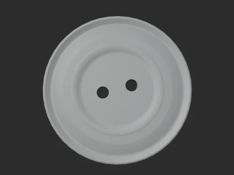 Golden Button 2 Holes 3D Model