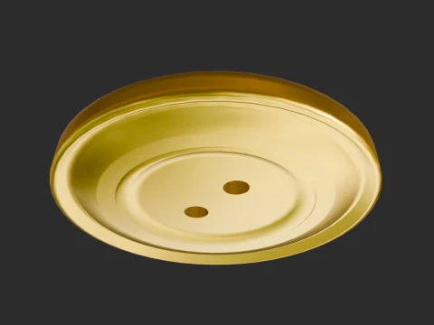 Golden Button 2 Holes 3D Model
