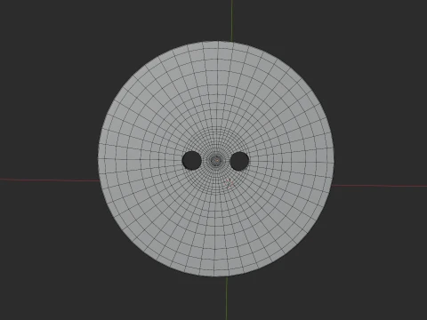 Golden Button 2 Holes 3D Model