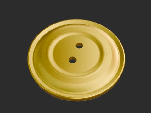 Golden Button 2 Holes 3D Model