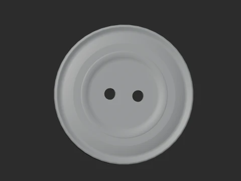 Red Button 2 Holes 3D Model