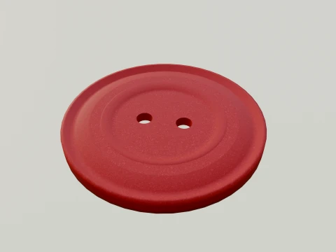 Red Button 2 Holes 3D Model