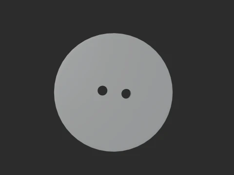 Red Button 2 Holes 3D Model
