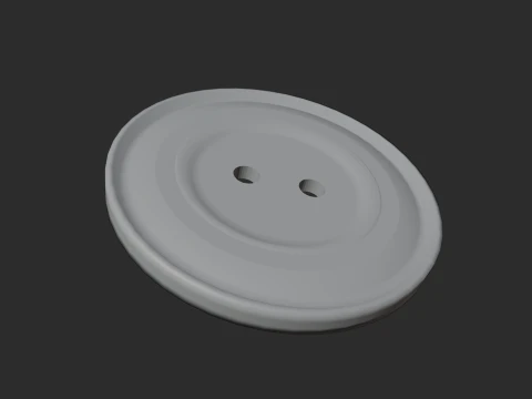 Red Button 2 Holes 3D Model