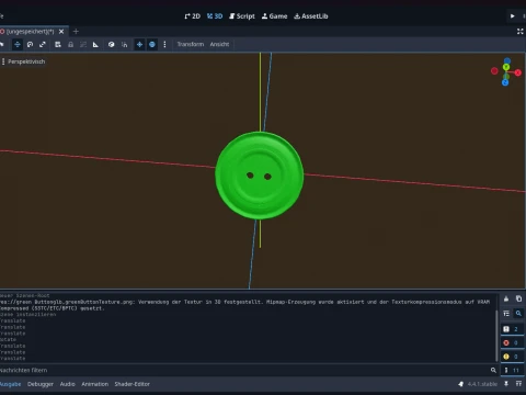 Green Button 2 Holes 3D Model
