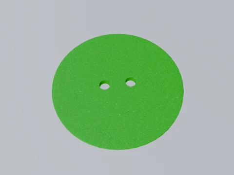 Green Button 2 Holes 3D Model