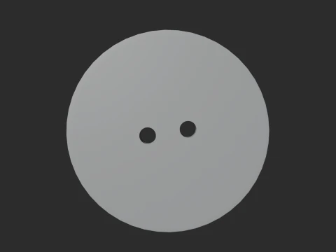Green Button 2 Holes 3D Model