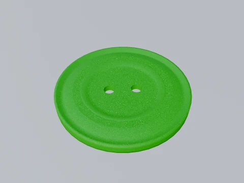Green Button 2 Holes 3D Model