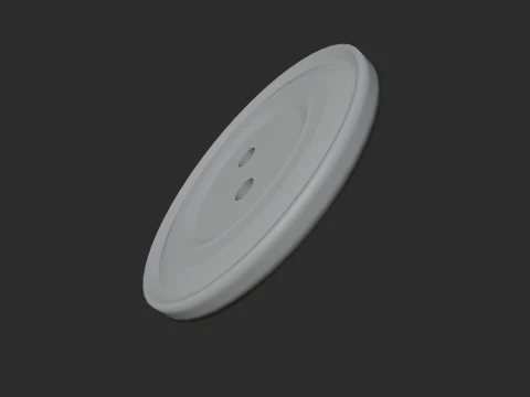 Green Button 2 Holes 3D Model