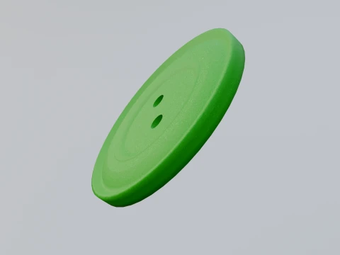 Green Button 2 Holes 3D Model