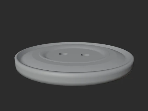 Green Button 2 Holes 3D Model