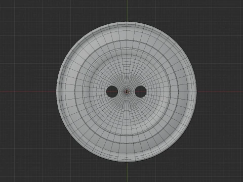 Blue Button 2 Holes 3D Model