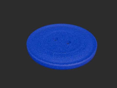 Blue Button 2 Holes 3D Model