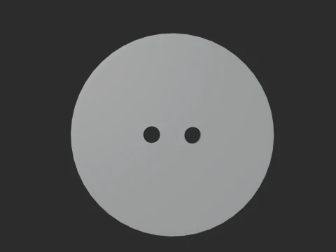 Blue Button 2 Holes 3D Model