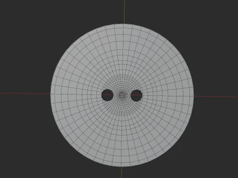 Blue Button 2 Holes 3D Model