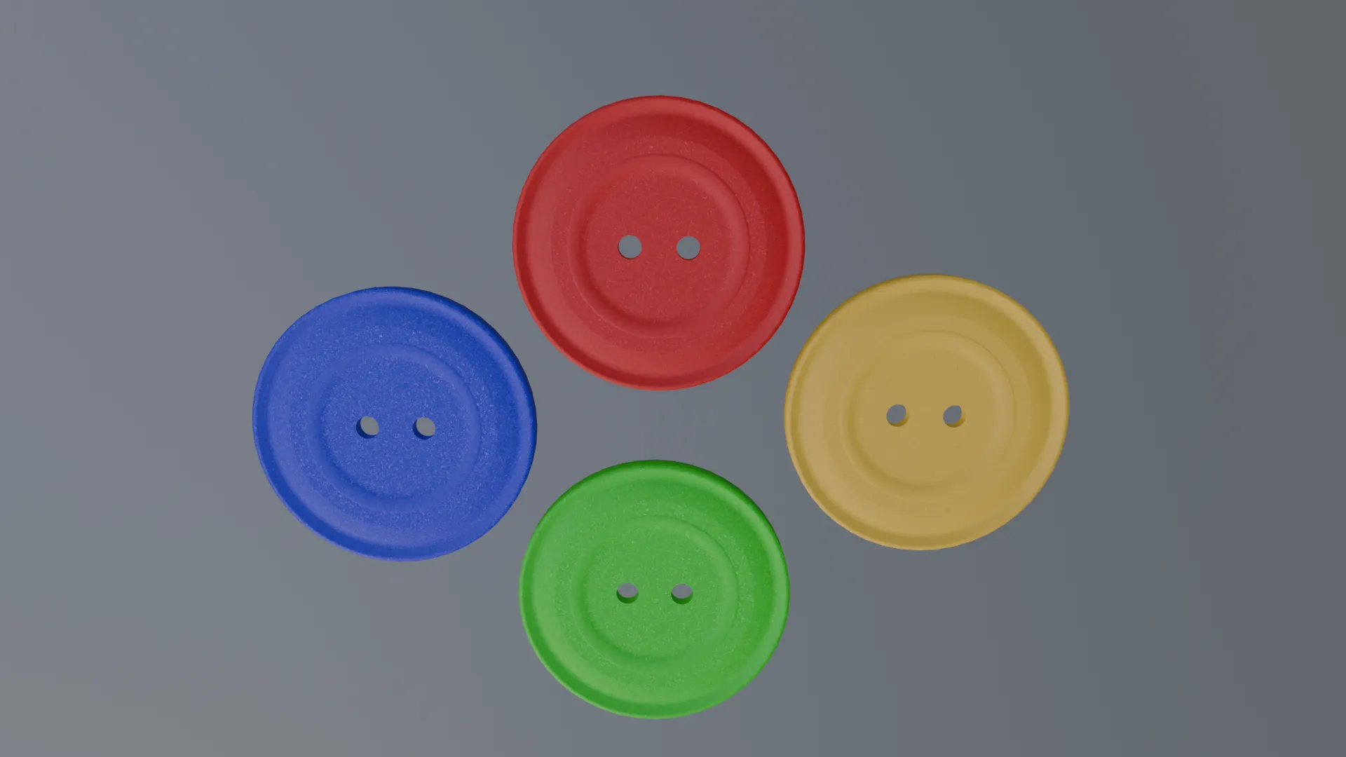 4 Color 2 Hole Button Set 3D Model .c4d .max .obj .3ds .fbx .stl .blend 