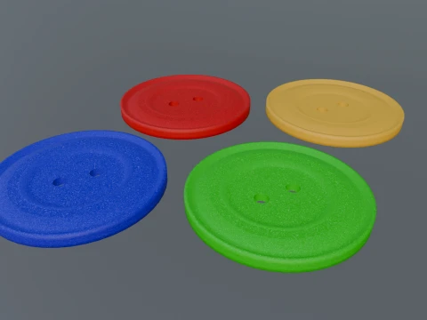 4 Color 2 Hole Button Set 3D Model