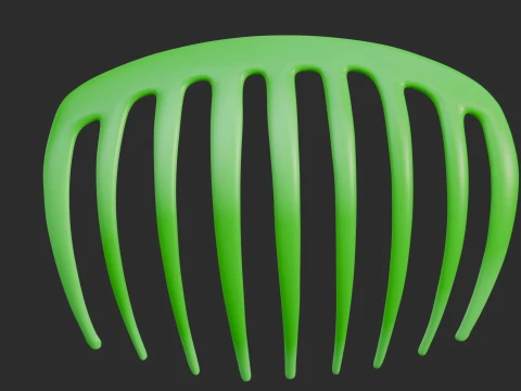 カーブした緑のヘアコーム 3Dモデル