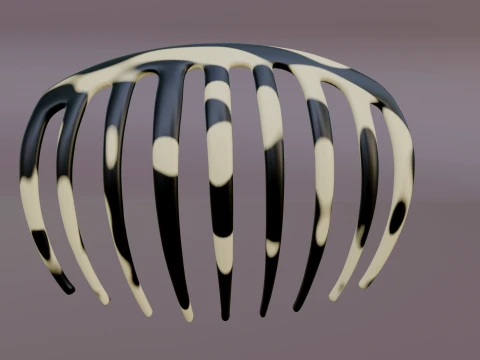 Curved Tortoiseshell Hair Comb 3D Model