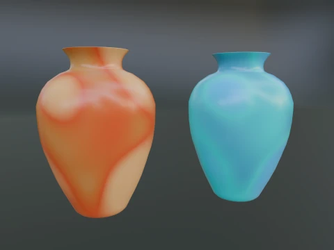 Ocean Breeze Vase and Sunset Vase 3D Model