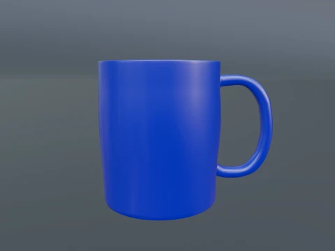 Blue Ceramic Mug Game Ready 3D 모델