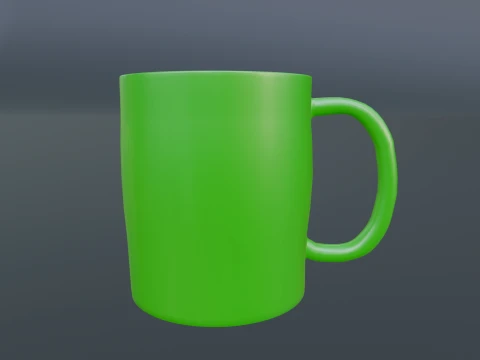 Green Ceramic Mug Game Ready Modelo 3D