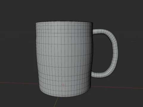 Green Ceramic Mug Game Ready 3D Model