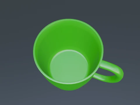 Green Ceramic Mug Game Ready 3D Model