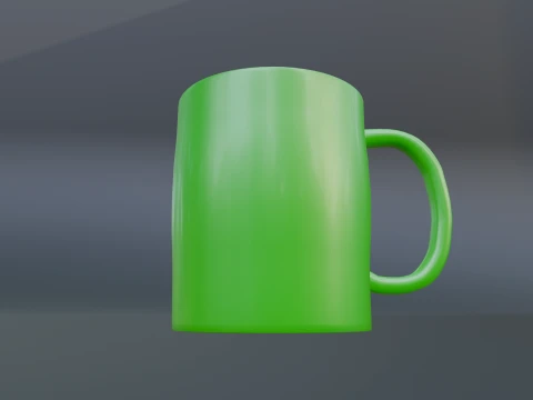 Green Ceramic Mug Game Ready 3D Model